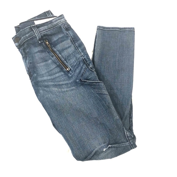 rag & bone Denim - Rag & Bone Denim Skinny Moto Jeans Medium Wash 28